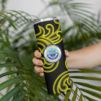 Federated States Of Micronesia FSM Skinny Tumbler Pacific Islander Tribal Swirl Geometric Pattern