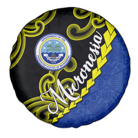Federated States Of Micronesia FSM Spare Tire Cover Pacific Islander Tribal Swirl Geometric Pattern