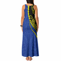 Federated States Of Micronesia FSM Tank Maxi Dress Pacific Islander Tribal Swirl Geometric Pattern
