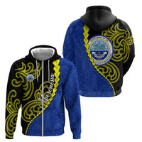 Federated States Of Micronesia FSM Zip Hoodie Pacific Islander Tribal Swirl Geometric Pattern
