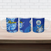 Micronesia Sea Turtle Ceramic Mug Federated States Of Micronesia Tribal Floral Pattern
