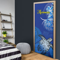 Micronesia Sea Turtle Door Cover Federated States Of Micronesia Tribal Floral Pattern
