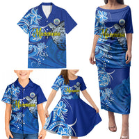 Micronesia Sea Turtle Family Matching Puletasi and Hawaiian Shirt Federated States Of Micronesia Tribal Floral Pattern