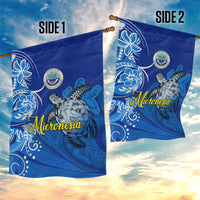 Micronesia Sea Turtle Garden Flag Federated States Of Micronesia Tribal Floral Pattern