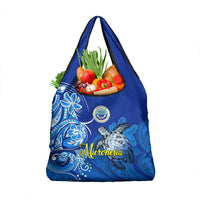 Micronesia Sea Turtle Grocery Bag Federated States Of Micronesia Tribal Floral Pattern