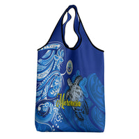 Micronesia Sea Turtle Grocery Bag Federated States Of Micronesia Tribal Floral Pattern
