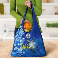 Micronesia Sea Turtle Grocery Bag Federated States Of Micronesia Tribal Floral Pattern