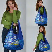 Micronesia Sea Turtle Grocery Bag Federated States Of Micronesia Tribal Floral Pattern
