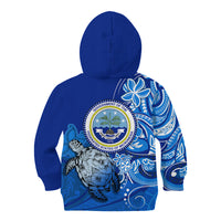 Micronesia Sea Turtle Kid Hoodie Federated States Of Micronesia Tribal Floral Pattern