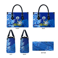 Micronesia Sea Turtle Leather Bag Federated States Of Micronesia Tribal Floral Pattern
