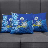 Micronesia Sea Turtle Pillow Cover Federated States Of Micronesia Tribal Floral Pattern