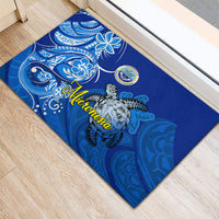 Micronesia Sea Turtle Rubber Doormat Federated States Of Micronesia Tribal Floral Pattern