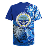 Micronesia Sea Turtle Rugby Jersey Federated States Of Micronesia Tribal Floral Pattern