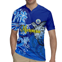 Micronesia Sea Turtle Rugby Jersey Federated States Of Micronesia Tribal Floral Pattern
