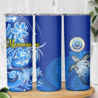 Micronesia Sea Turtle Skinny Tumbler Federated States Of Micronesia Tribal Floral Pattern