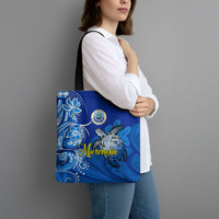 Micronesia Sea Turtle Tote Bag Federated States Of Micronesia Tribal Floral Pattern