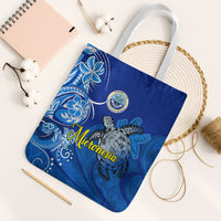 Micronesia Sea Turtle Tote Bag Federated States Of Micronesia Tribal Floral Pattern