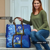 Micronesia Sea Turtle Travel Bag Federated States Of Micronesia Tribal Floral Pattern