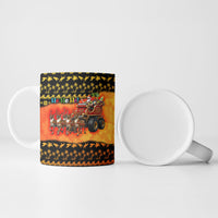 Tropical Christmas In July Santa Claus Ceramic Mug Festive Hawaiian With Beach Reindeer Sleigh