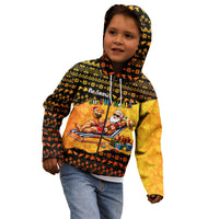 Tropical Christmas In July Santa Claus Kid Hoodie Festive Hawaiian With Beach Reindeer Sleigh