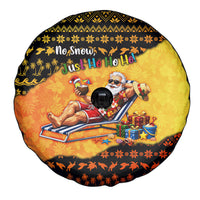 Tropical Christmas In July Santa Claus Spare Tire Cover Festive Hawaiian With Beach Reindeer Sleigh