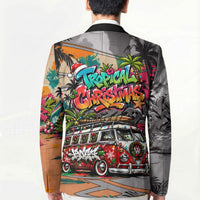 Tropical Christmas In July Candy Cane Surf Blazer Vibrant Street Art Beach Graffiti Graphic