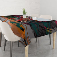 Tropical Christmas In July Candy Cane Surf Tablecloth Vibrant Street Art Beach Graffiti Graphic