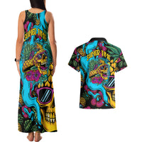 Pineapple Skull Couples Matching Tank Maxi Dress and Hawaiian Shirt Sumer Time TS04 Multicolor - Polynesian Pride