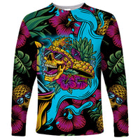 Pineapple Skull Long Sleeve Shirt Sumer Time TS04 - Polynesian Pride