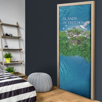 Micronesia Independence Day Door Cover FSM Patriotic Pacific Island Nan Madol Ruins Seabird Tropical