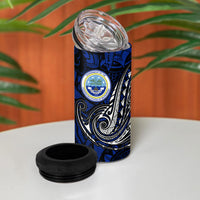 Micronesia Independence Day FSM 4 in 1 Can Cooler Tumbler Tribal Tattoo Pattern Flag Seal Heritage