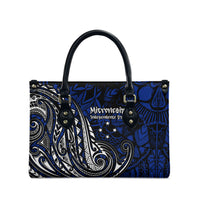 Micronesia Independence Day FSM Leather Bag Tribal Tattoo Pattern Flag Seal Heritage