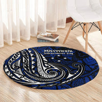 Micronesia Independence Day FSM Round Carpet Tribal Tattoo Pattern Flag Seal Heritage