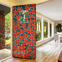 Fiji Taveuni Parrot Door Cover Tropical Waterfall Landscape With Floral Tribal Pattern