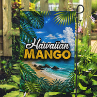 Hawaiian Mango Tropical Beach Garden Flag Scenic Island Nature Exotic Fruit Graphic TS04 Garden Flag Blue Green - Polynesian Pride
