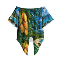 Hawaiian Mango Tropical Beach Off Shoulder Wrap Waist Top Scenic Island Nature Exotic Fruit Graphic TS04 - Polynesian Pride