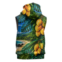 Hawaiian Mango Tropical Beach Sleeveless Zip Hoodie Scenic Island Nature Exotic Fruit Graphic TS04 - Polynesian Pride
