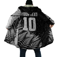 Personalized New Zealand Kiwi Bird Cloak Grunge Maori Tribal Pattern Silver Fern