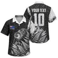 Personalized New Zealand Kiwi Bird Family Matching Puletasi and Hawaiian Shirt Grunge Maori Tribal Pattern Silver Fern