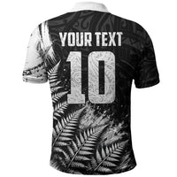 Personalized New Zealand Kiwi Bird Polo Shirt Grunge Maori Tribal Pattern Silver Fern TS04 - Polynesian Pride