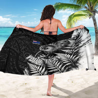 Personalized New Zealand Kiwi Bird Sarong Grunge Maori Tribal Pattern Silver Fern