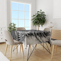 Personalized New Zealand Kiwi Bird Tablecloth Grunge Maori Tribal Pattern Silver Fern