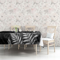 Personalized New Zealand Kiwi Bird Tablecloth Grunge Maori Tribal Pattern Silver Fern
