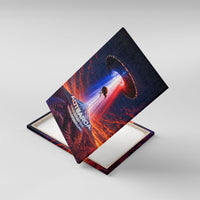 New Zealand Aotearoa Kiwi UFO Canvas Wall Art Sci-Fi Galaxy Sunset Sky Tower And Mountain