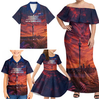 New Zealand Aotearoa Kiwi UFO Family Matching Off Shoulder Maxi Dress and Hawaiian Shirt Sci-Fi Galaxy Sunset Sky Tower And Mountain TS04 - Polynesian Pride