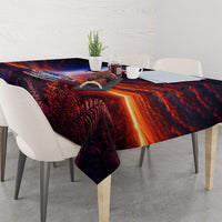 New Zealand Aotearoa Kiwi UFO Tablecloth Sci-Fi Galaxy Sunset Sky Tower And Mountain