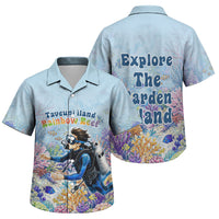 Fiji Taveuni Rainbow Reef Family Matching Summer Maxi Dress and Hawaiian Shirt Scuba Diver Vibrant Undersea Coral Garden Watercolor