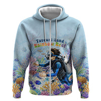 Fiji Taveuni Rainbow Reef Hoodie Scuba Diver Vibrant Undersea Coral Garden Watercolor