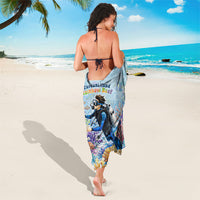 Fiji Taveuni Rainbow Reef Sarong Scuba Diver Vibrant Undersea Coral Garden Watercolor