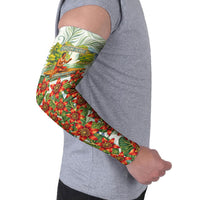 Fiji Taveuni Island Dateline Crossing Arm Sleeves Tropical Cultural Landscape With Tagimoucia Floral Pattern